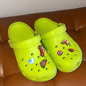 CROCS Kids' Neon Green Clogs with Fun Charms